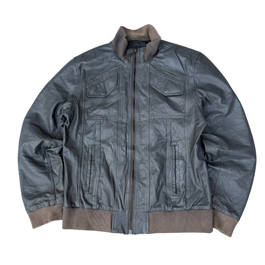 GRY LEATHER JACKET