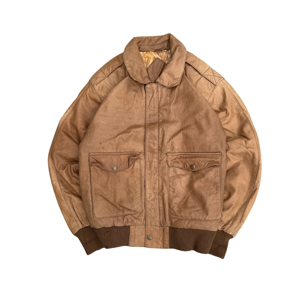 VINTAGE BROWN LEATHER JACKET (32)