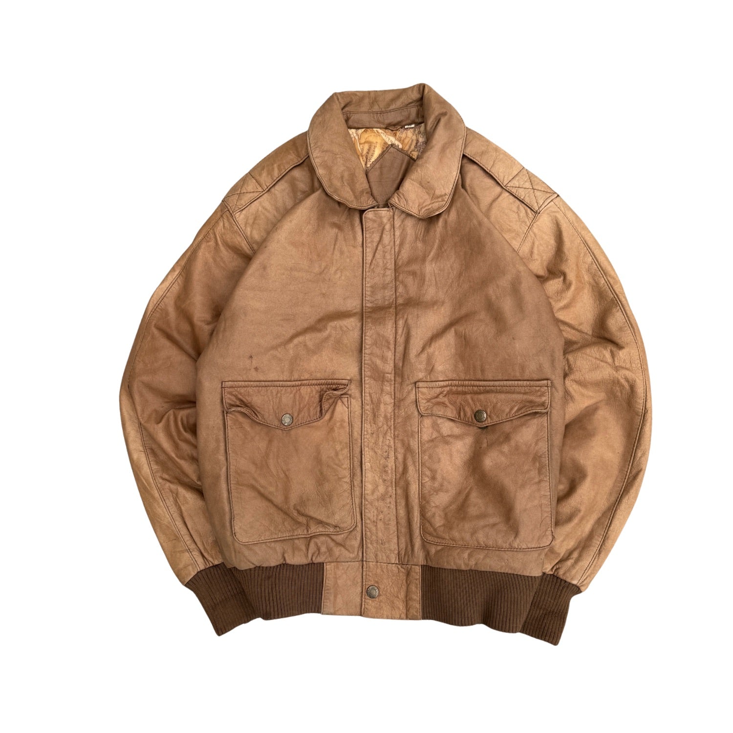 VINTAGE BROWN LEATHER JACKET (32)