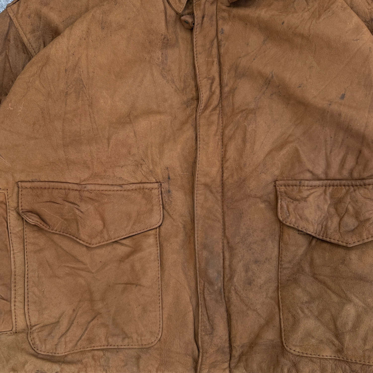 VINTAGE BROWN LEATHER JACKET (39)