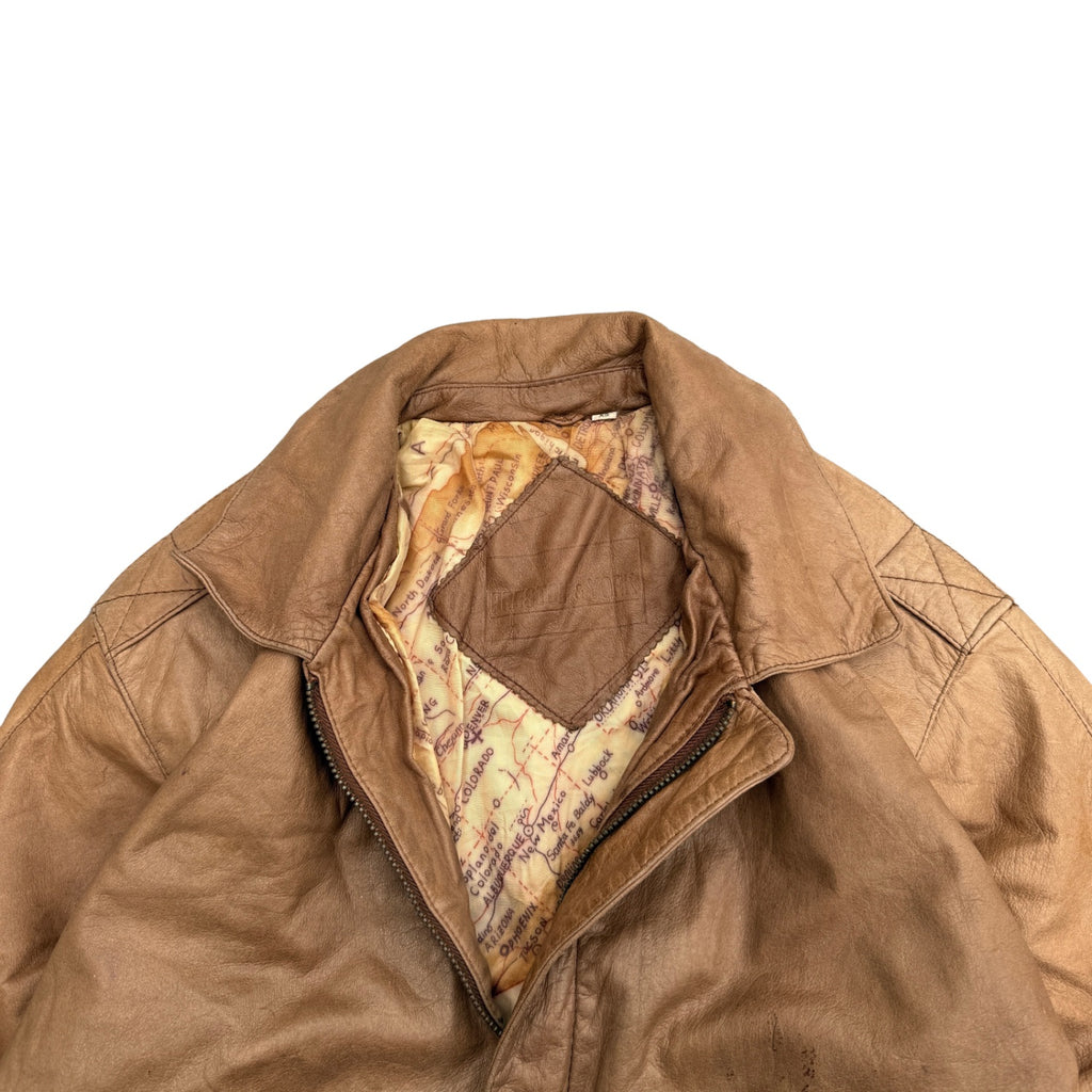 VINTAGE BROWN LEATHER JACKET (32)