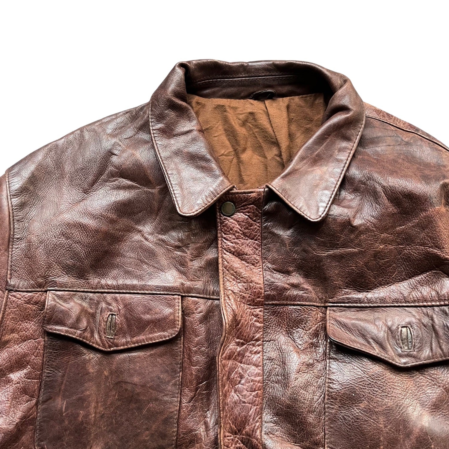 BROWN VINTAGE LEATHER JACKET