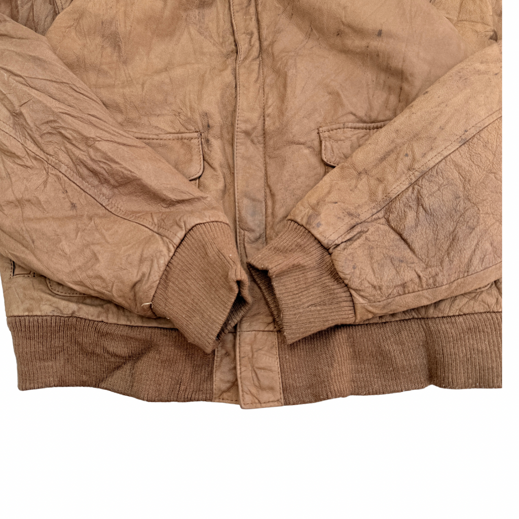 VINTAGE BROWN LEATHER JACKET (39)