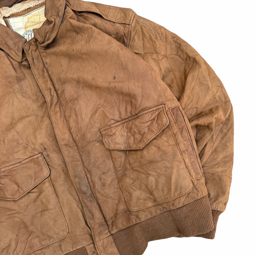 VINTAGE BROWN LEATHER JACKET (39)
