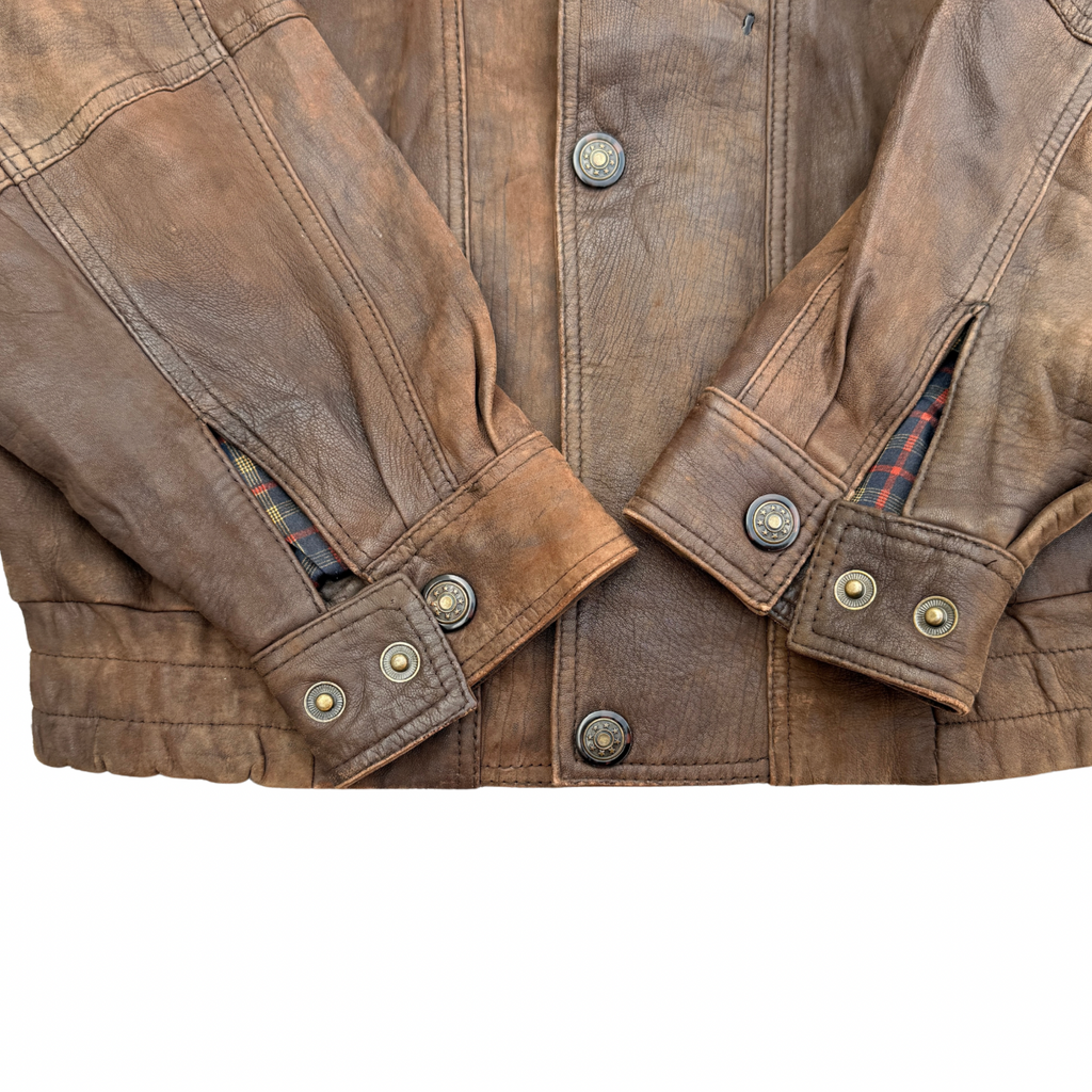 VINTAGE BROWN LEATHER JACKET (40)