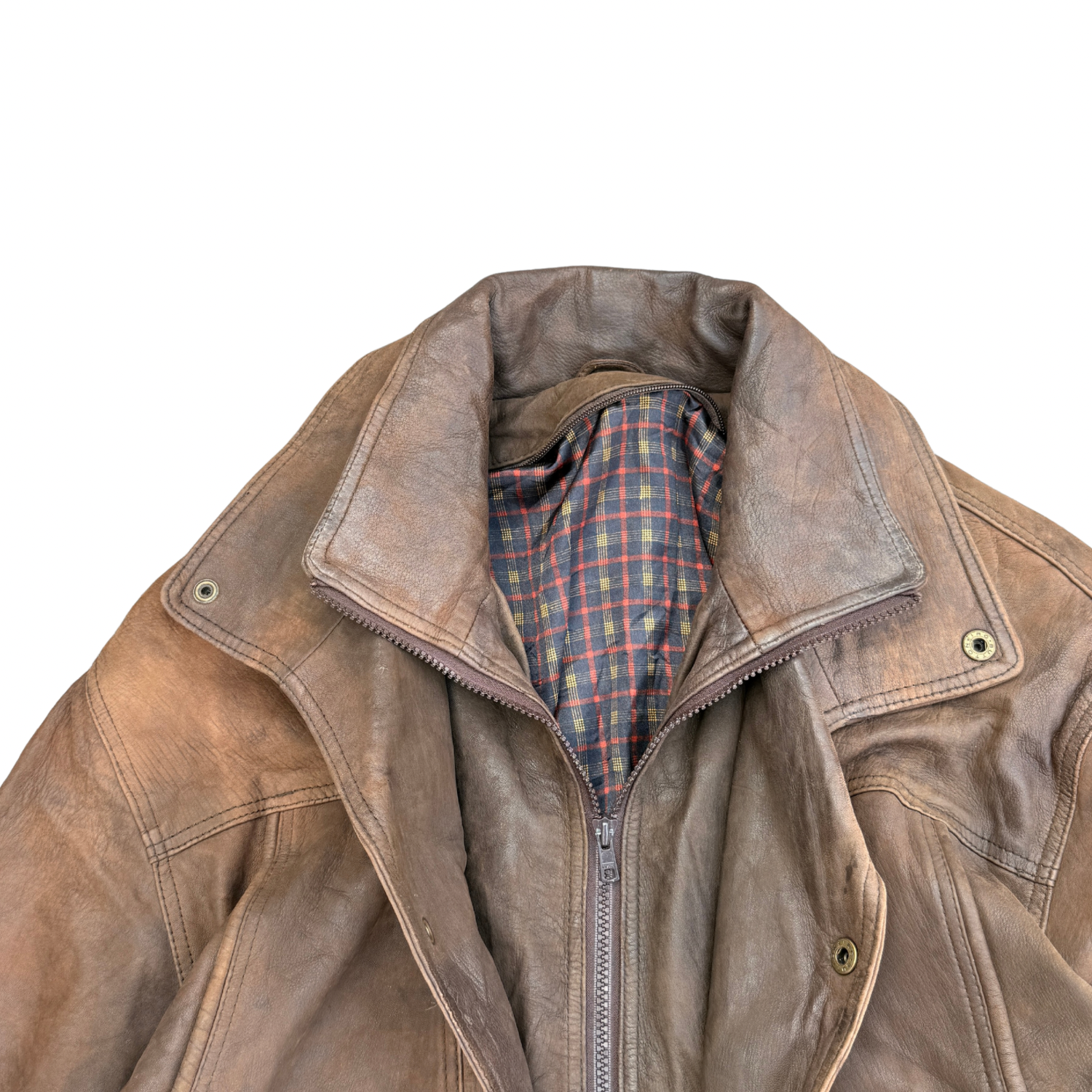 VINTAGE BROWN LEATHER JACKET (40)