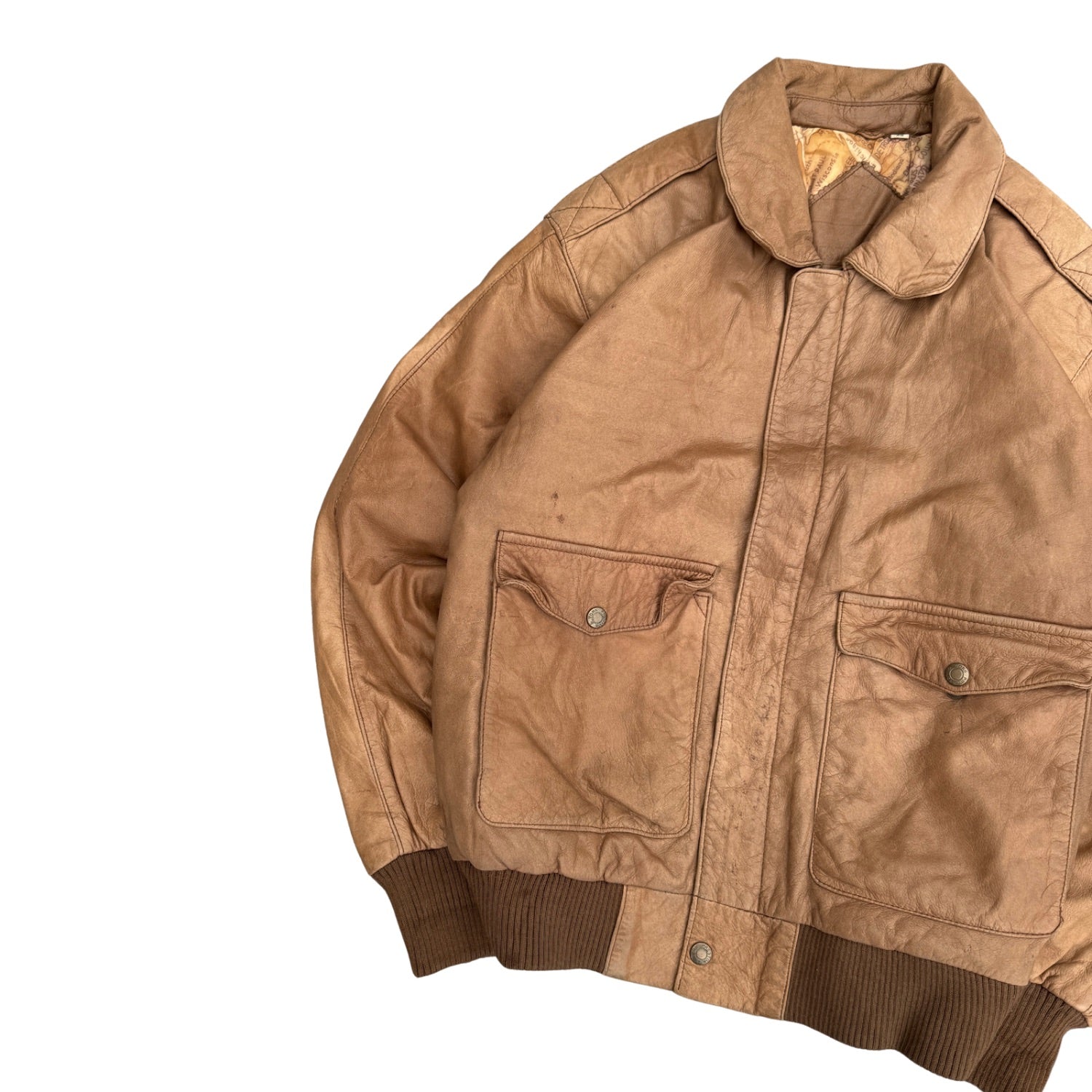 VINTAGE BROWN LEATHER JACKET (32)