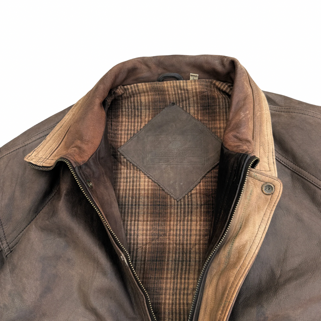 VINTAGE BROWN LEATHER JACKET (37)