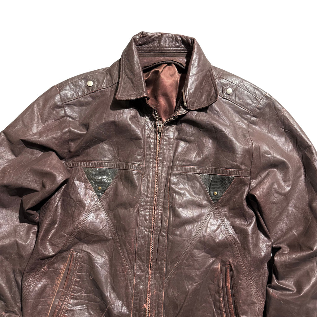 BROWN VINTAGE LEATHER JACKET