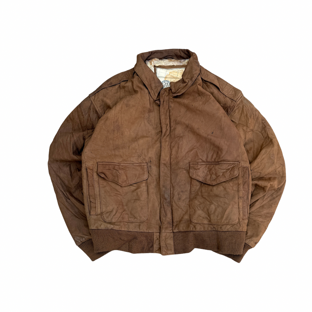 VINTAGE BROWN LEATHER JACKET (39)
