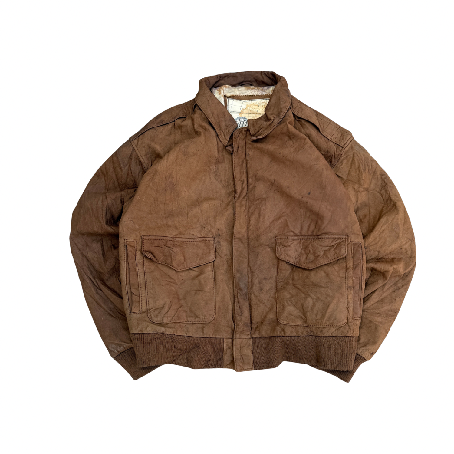 VINTAGE BROWN LEATHER JACKET (39)