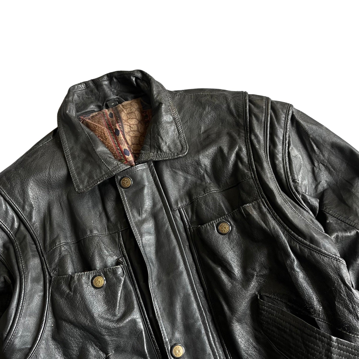 Vintage black leather