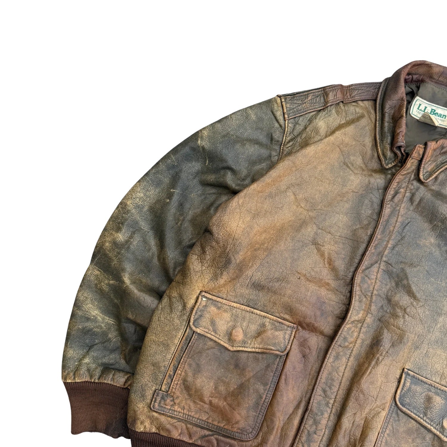 LL BEAN RARE VINTAGE LEATHER JACKET (49)