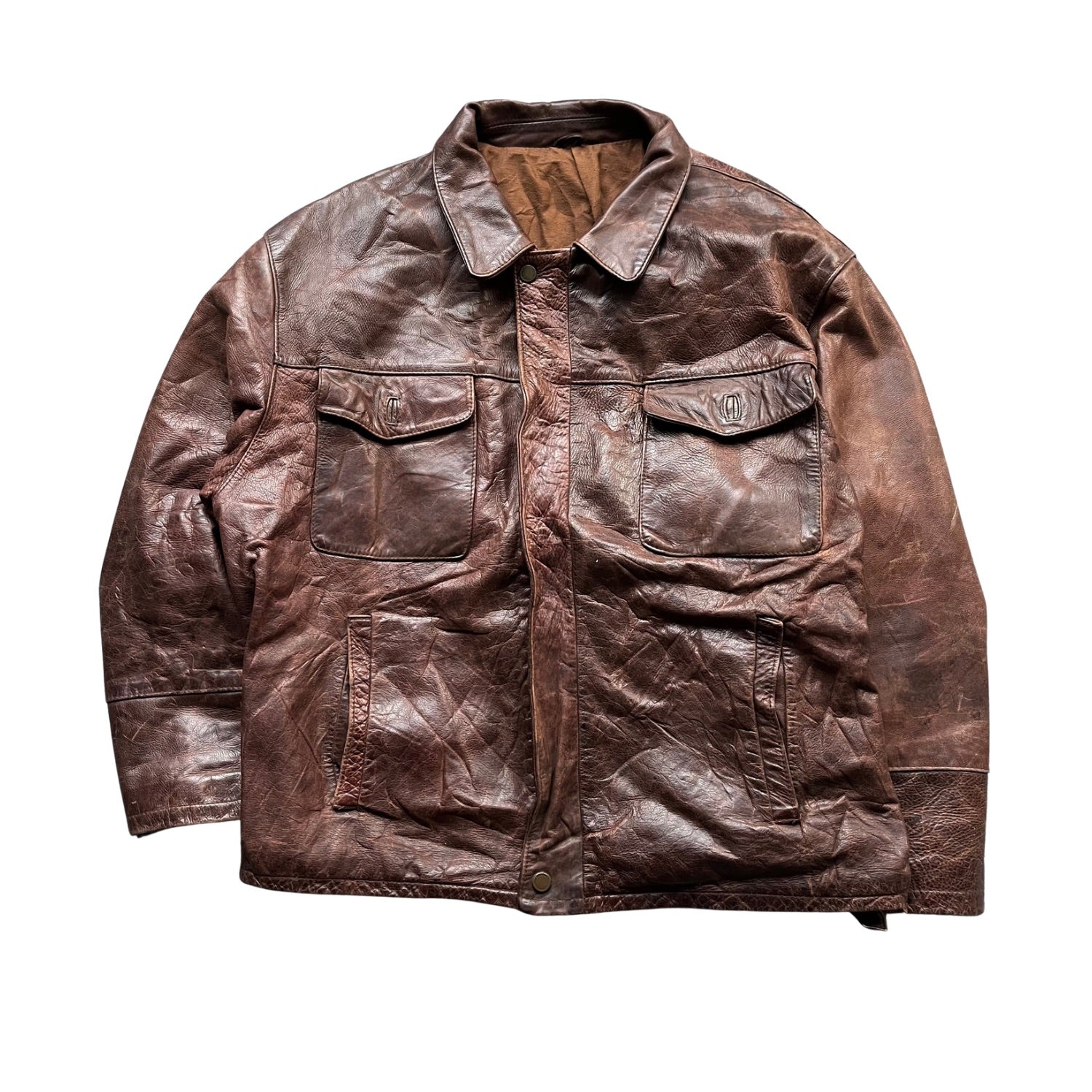BROWN VINTAGE LEATHER JACKET