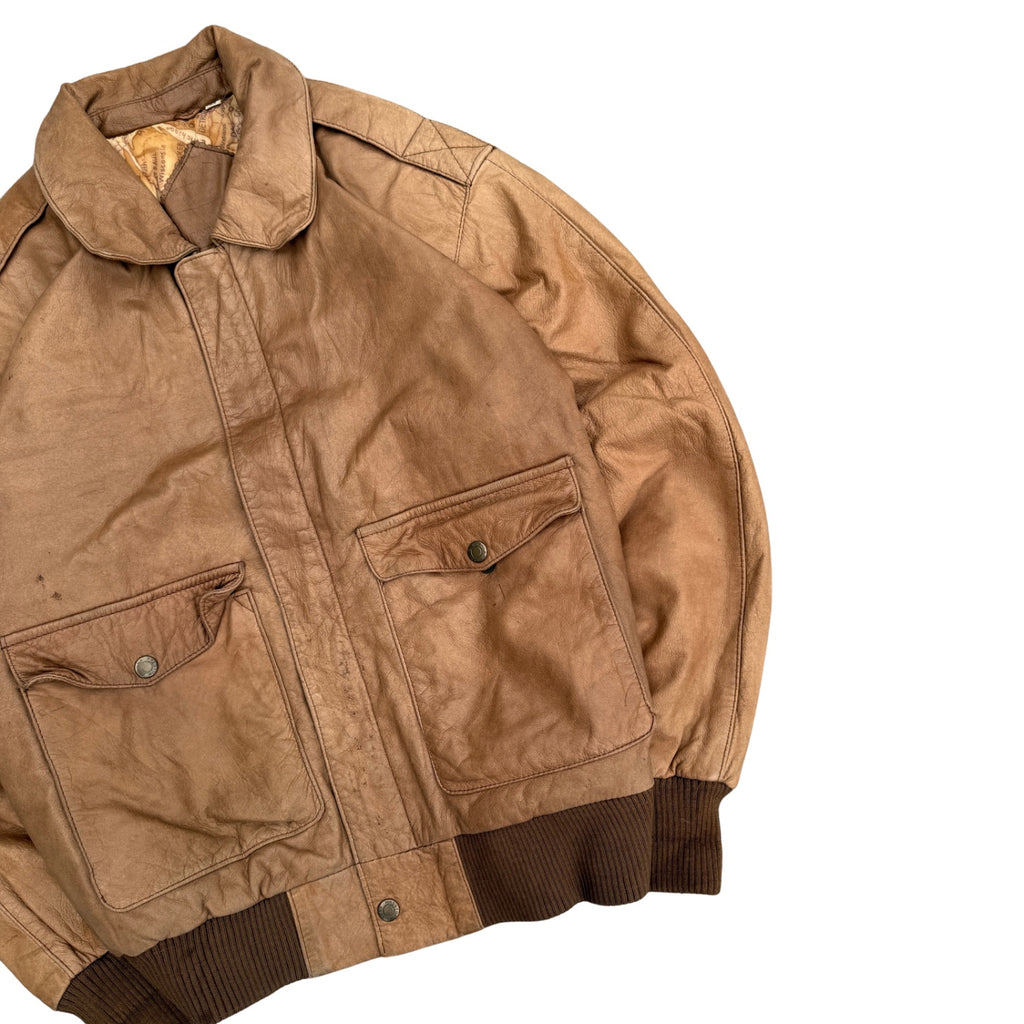 VINTAGE BROWN LEATHER JACKET (32)