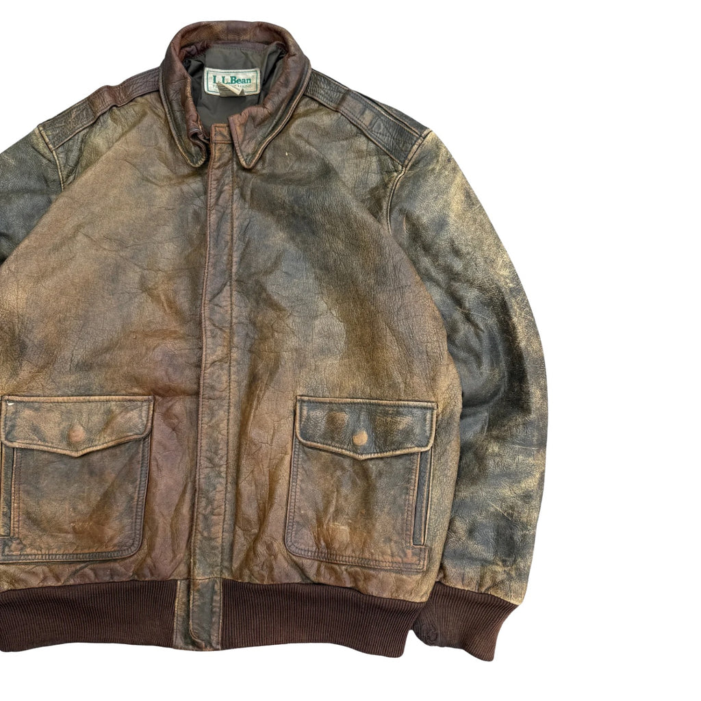 LL BEAN RARE VINTAGE LEATHER JACKET (49)
