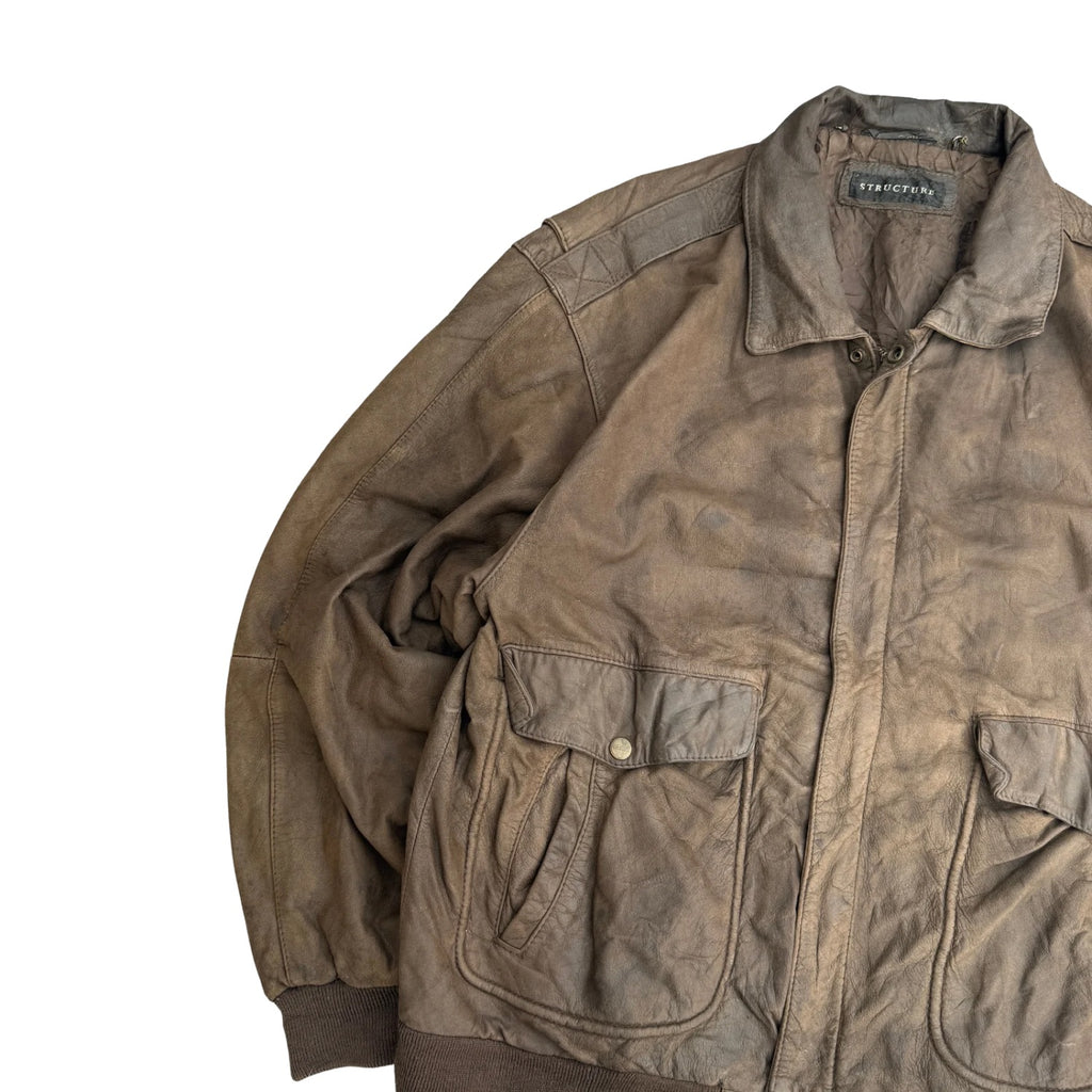 STRUCTURE LEATHER JACKET (20)