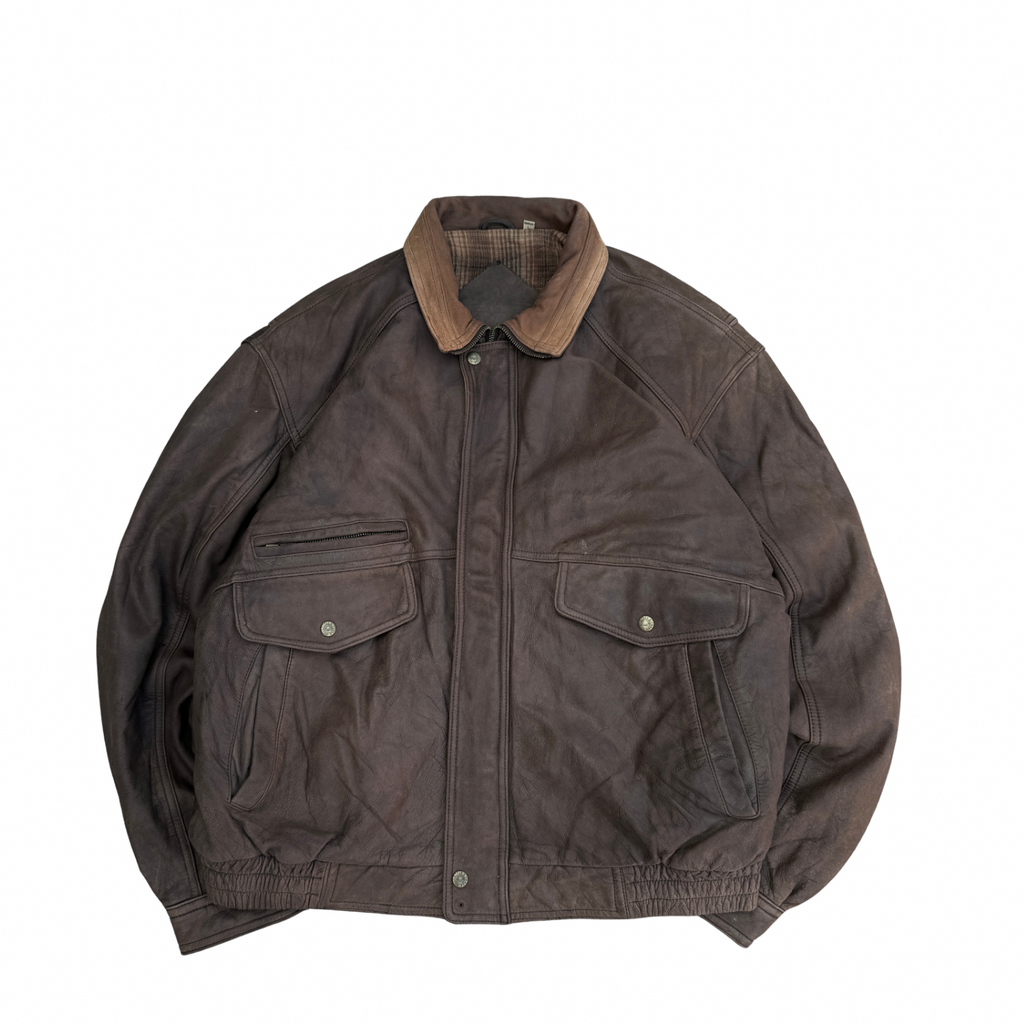 VINTAGE BROWN LEATHER JACKET (37)
