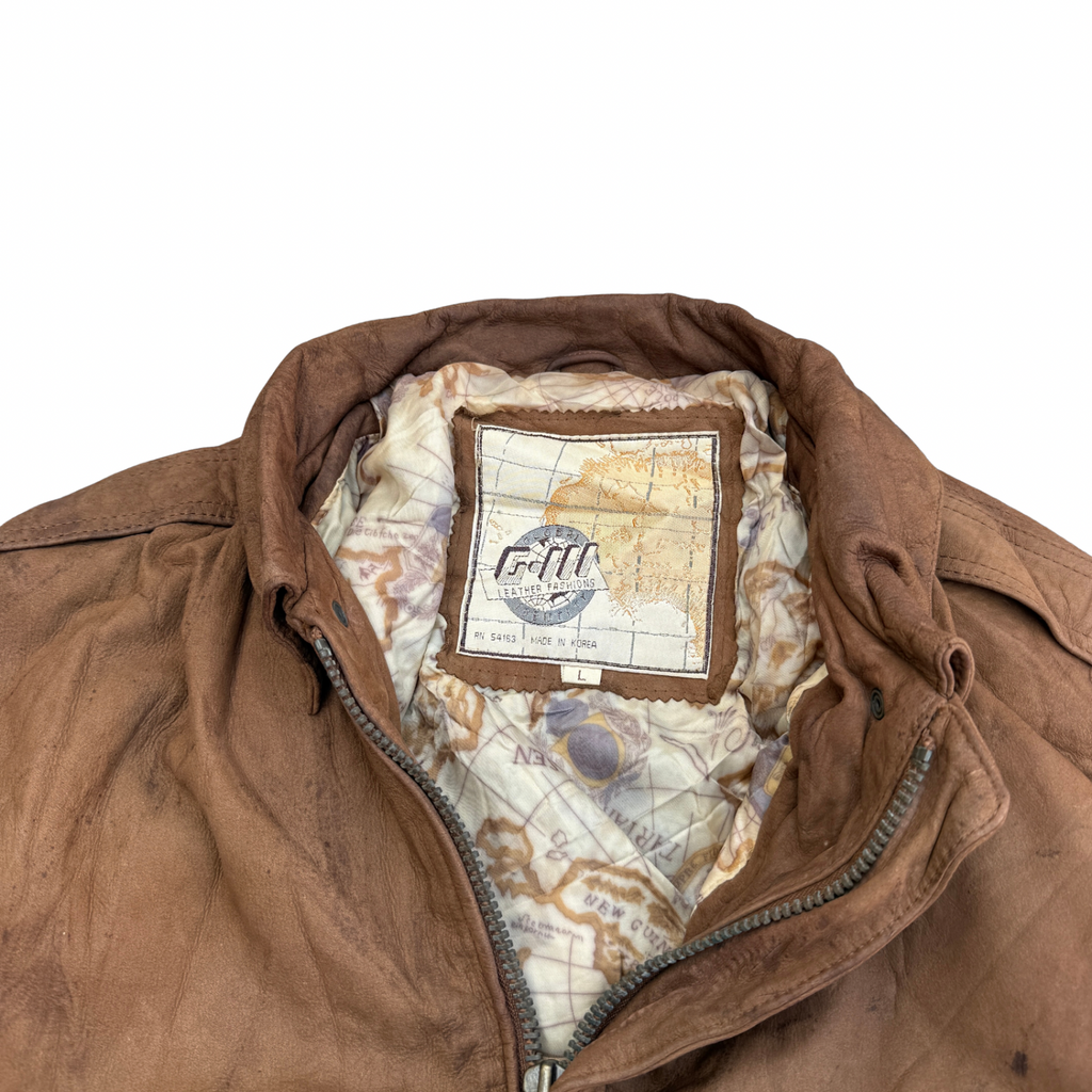 VINTAGE BROWN LEATHER JACKET (39)