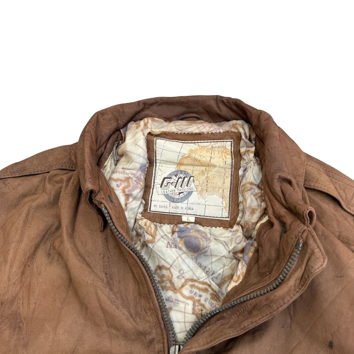 VINTAGE BROWN LEATHER JACKET (39)