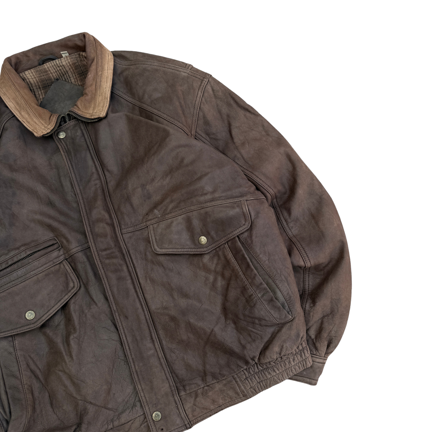 VINTAGE BROWN LEATHER JACKET (37)