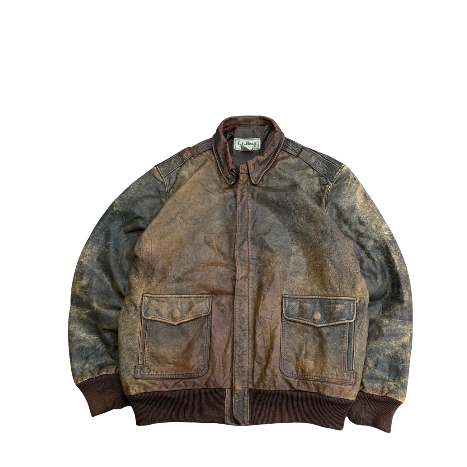 LL BEAN RARE VINTAGE LEATHER JACKET (49)