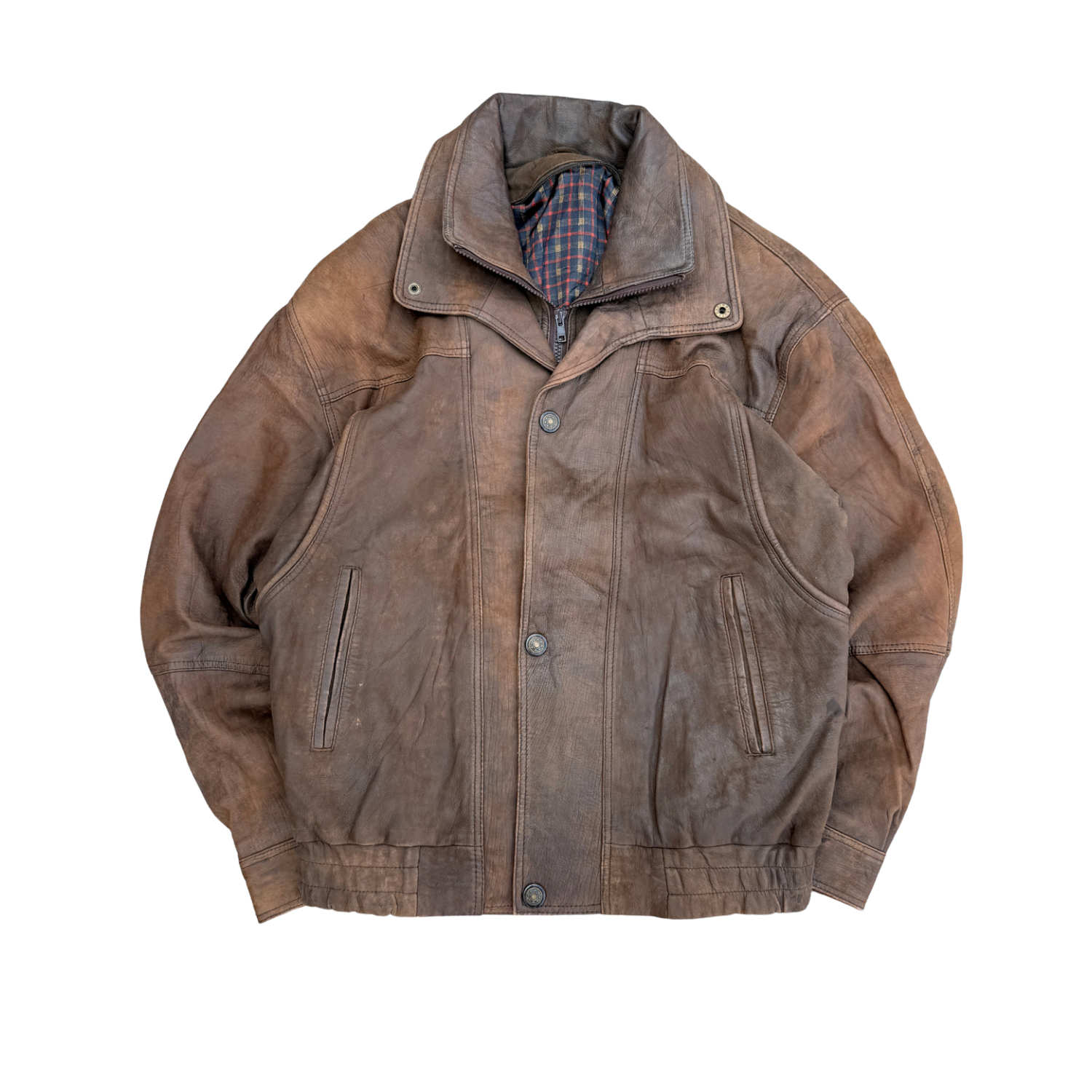 VINTAGE BROWN LEATHER JACKET (40)
