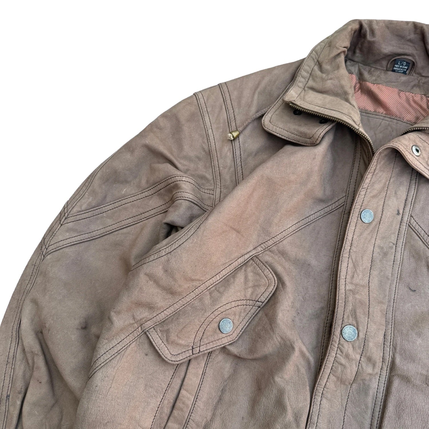 VINTAGE BROWN LEATHER JACKET (41)