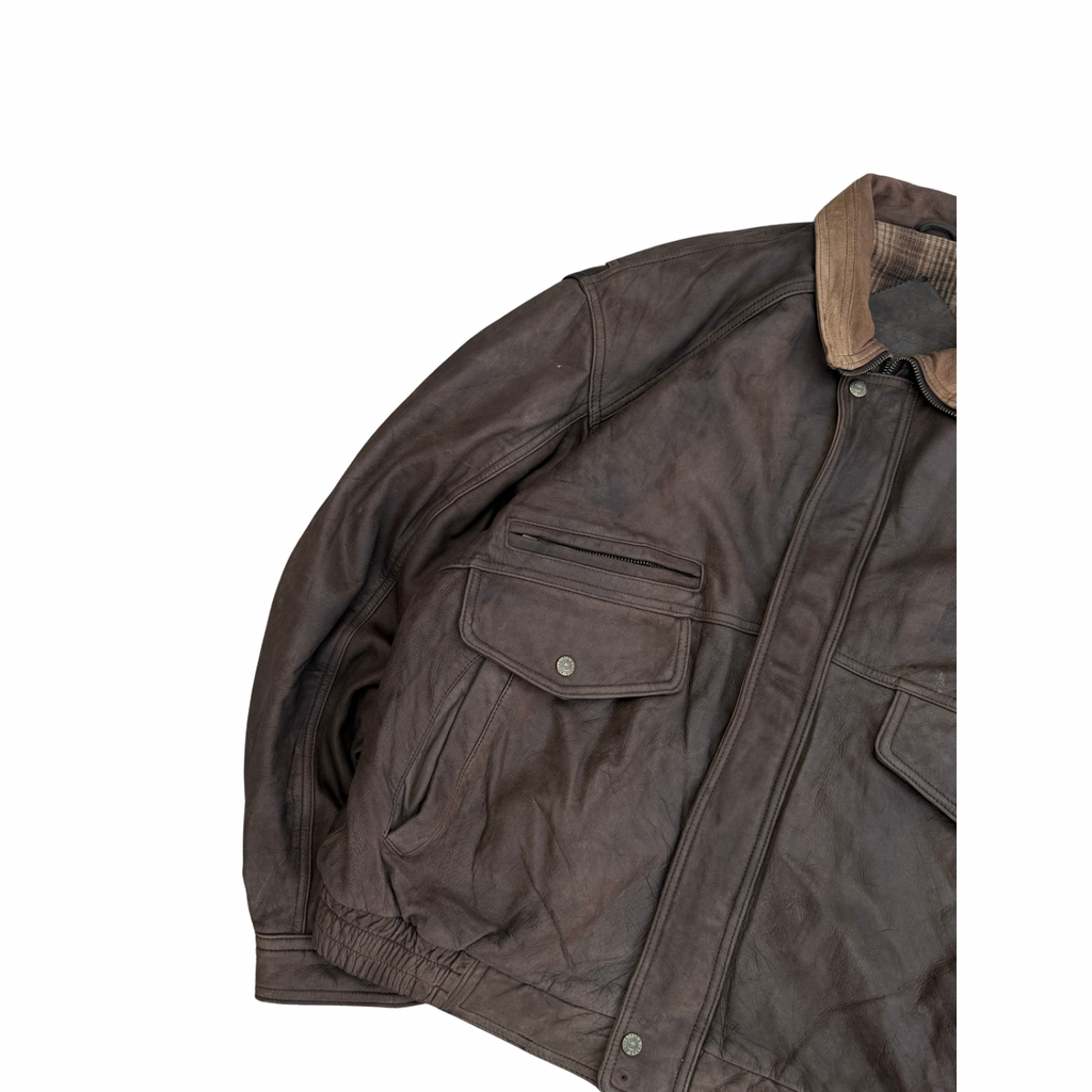 VINTAGE BROWN LEATHER JACKET (37)
