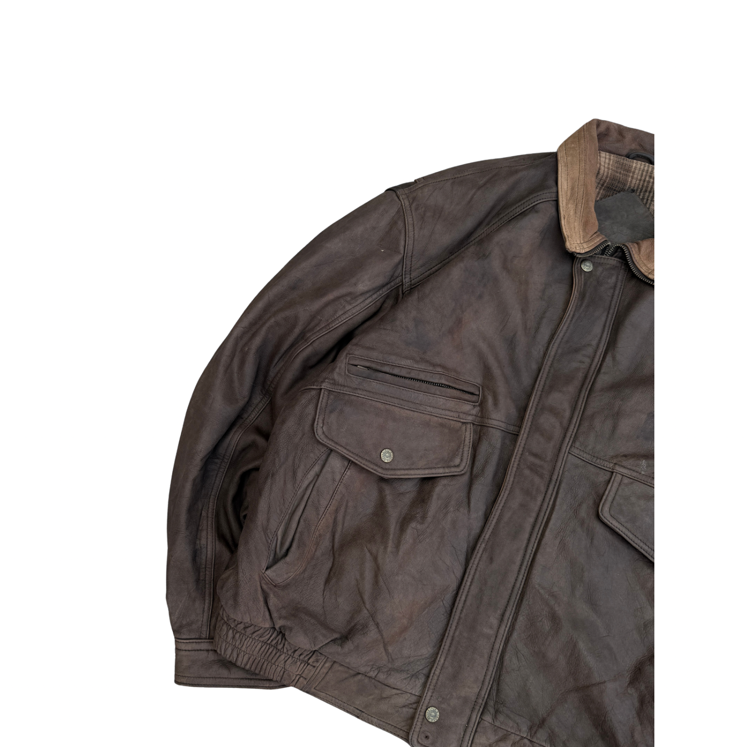 VINTAGE BROWN LEATHER JACKET (37)