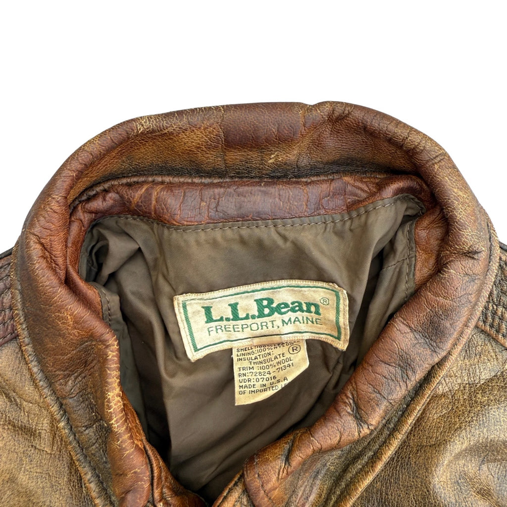 LL BEAN RARE VINTAGE LEATHER JACKET (49)