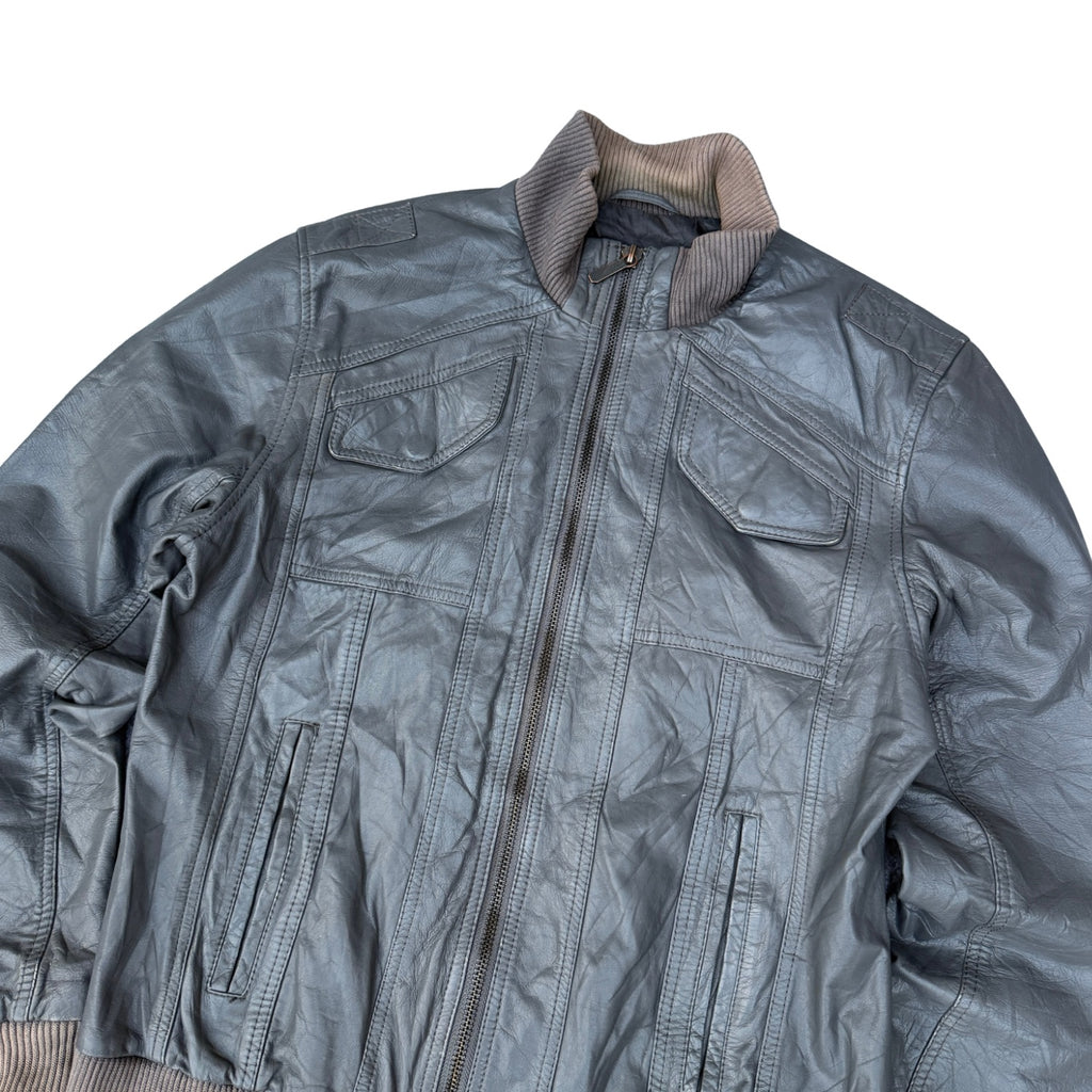 GRY LEATHER JACKET