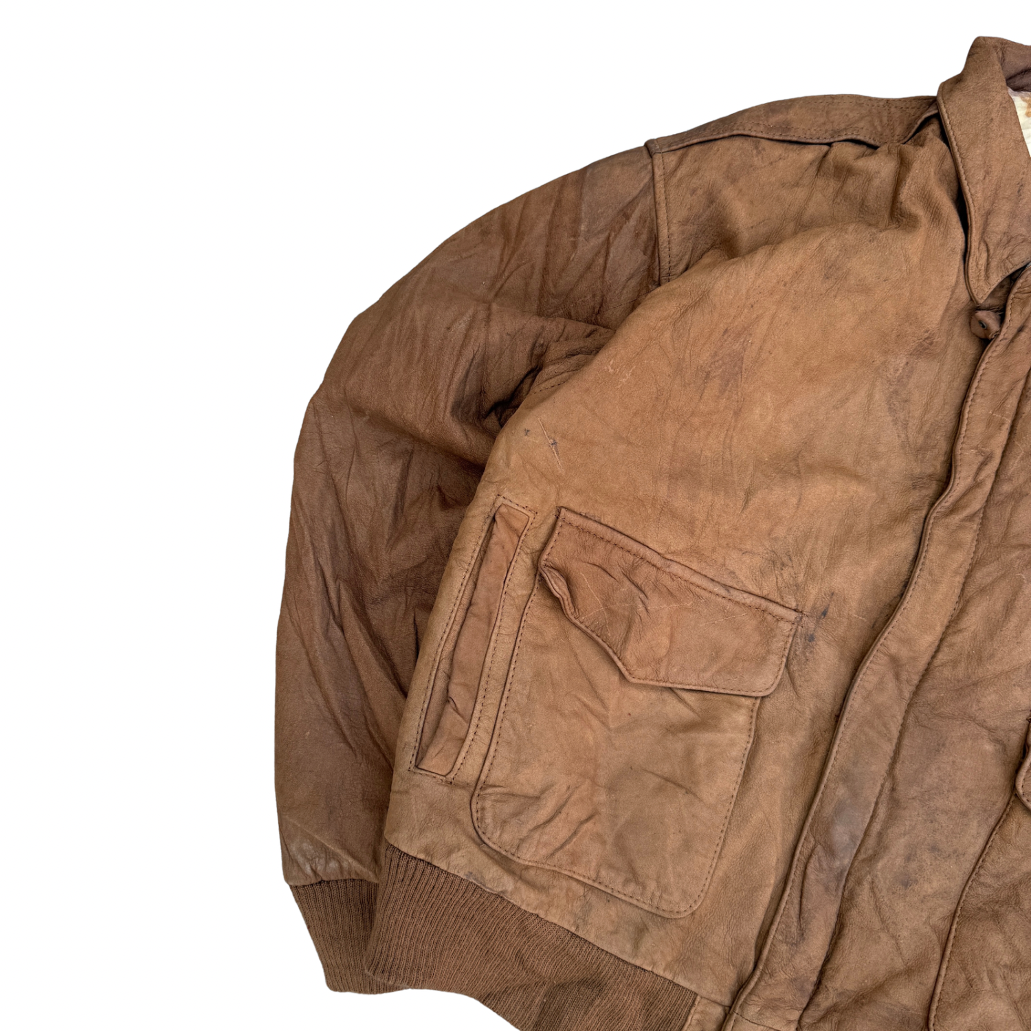 VINTAGE BROWN LEATHER JACKET (39)